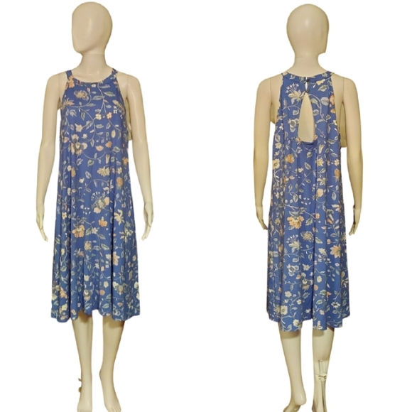 LOFT Plus Floral Print Sleeveless Swing Dress - Picture 12 of 13
